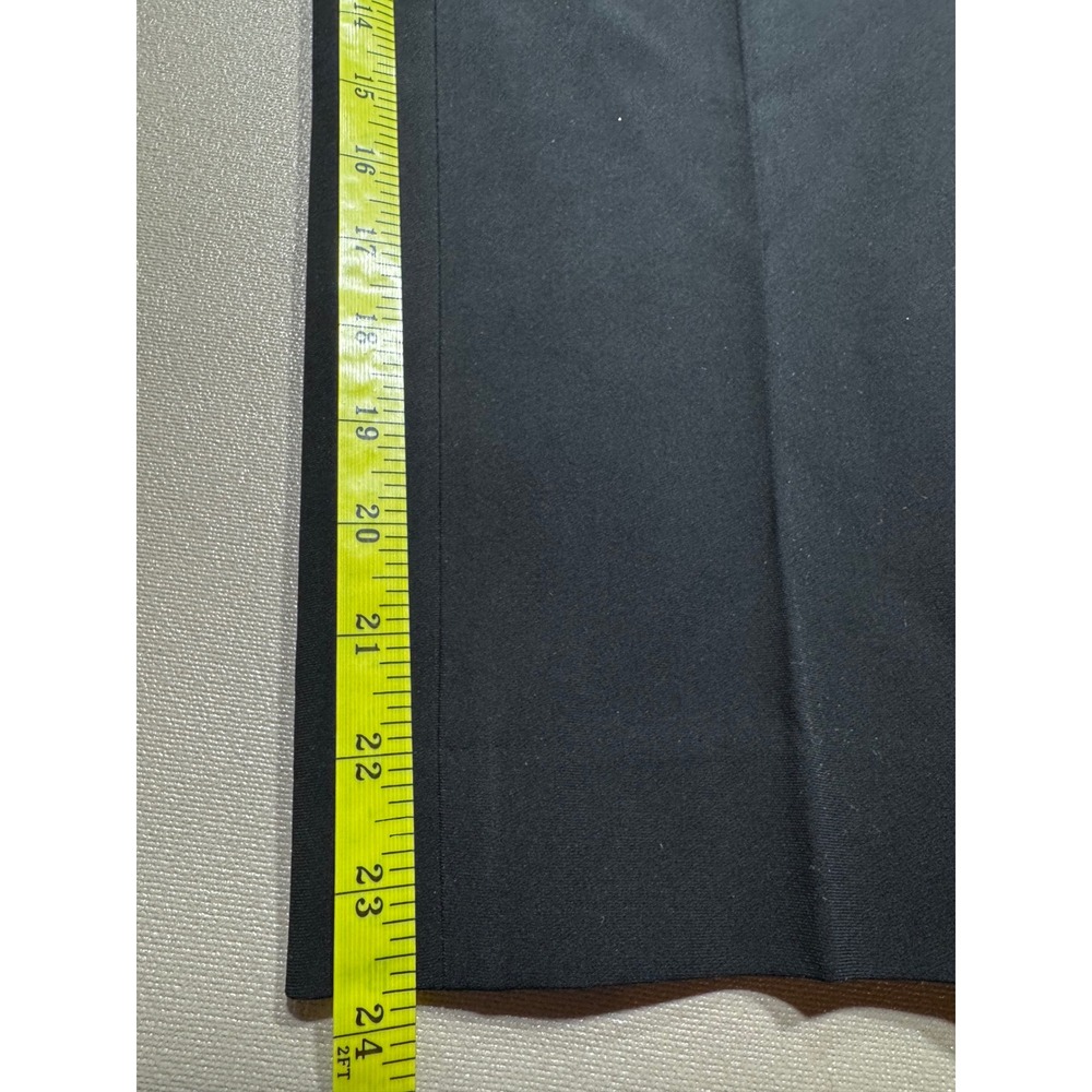 St. John Black Satin Waistband Wide Leg Dress Pants Side Zip Womens‎ Size 6 - Picture 2 of 8